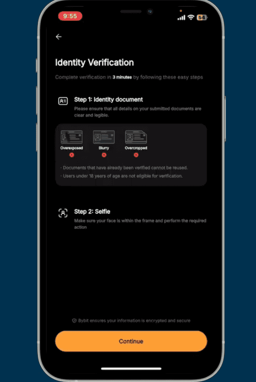 đăng ký tài khoản sàn bybit - upload CCCD xác minh